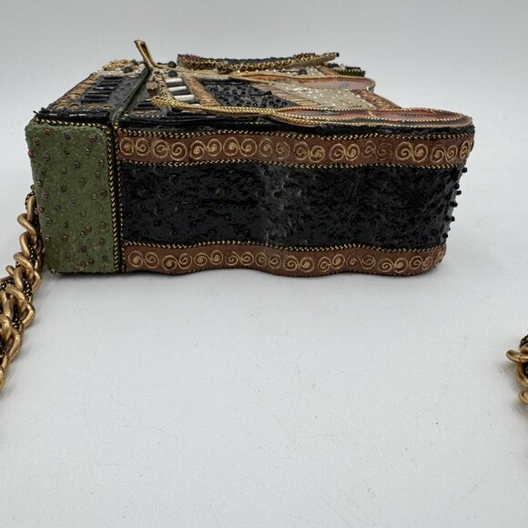 Mary Frances Bag Womens Beaded Music Instruments Shoulder Crossbody Chain Purse - Picture 8 of 13